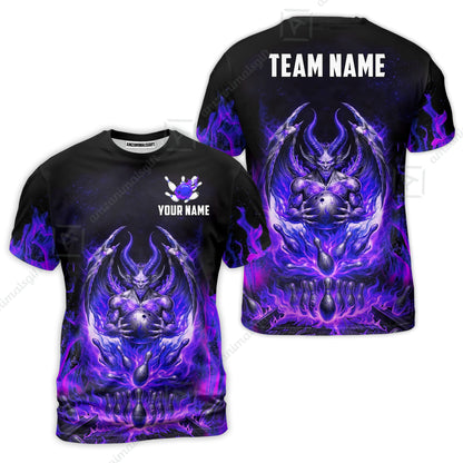 Custom Hellfire Bowling Jersey Polo Shirt, Custom Hellfire Bowling Jersey Team Shirt For Players With Name & Team Name
