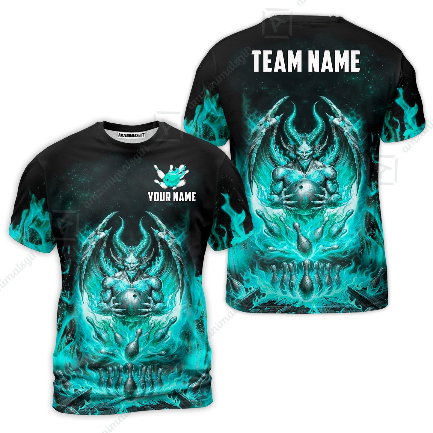 Custom Hellfire Bowling Jersey Polo Shirt, Custom Hellfire Bowling Jersey Team Shirt For Players With Name & Team Name