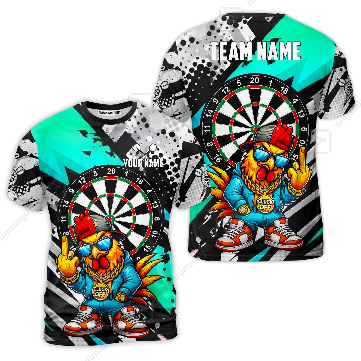 Custom Darts Team Jersey, Personalized Street Rebel Rooster Darts Polo Shirt For Players With Name & Team Name