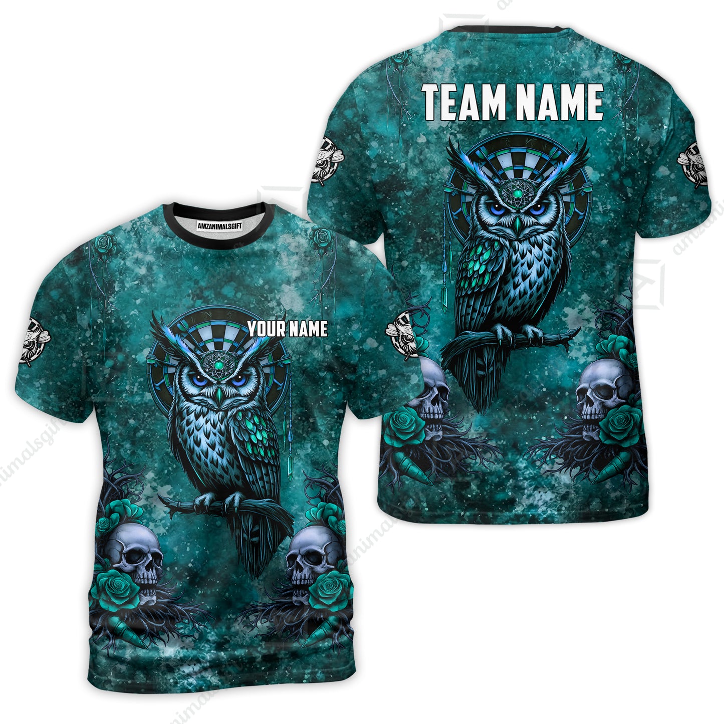 Custom Darts Team Jersey, Personalized Spooky Owl Jersey Shirt For Players With Name & Team Name