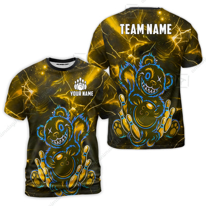 Custom Creepy Teddy Bowling Jersey Polo Shirt, Custom Creepy Teddy Bowling Jersey Team Shirt For Players With Name & Team Name