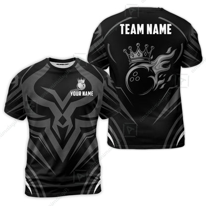 Custom Bowling Jersey Polo Shirt, Crowned Bowling Ball, Custom Bowling Jersey Team Shirt For Players With Name & Team Name