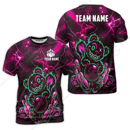 Custom Creepy Teddy Bowling Jersey Polo Shirt, Custom Creepy Teddy Bowling Jersey Team Shirt For Players With Name & Team Name