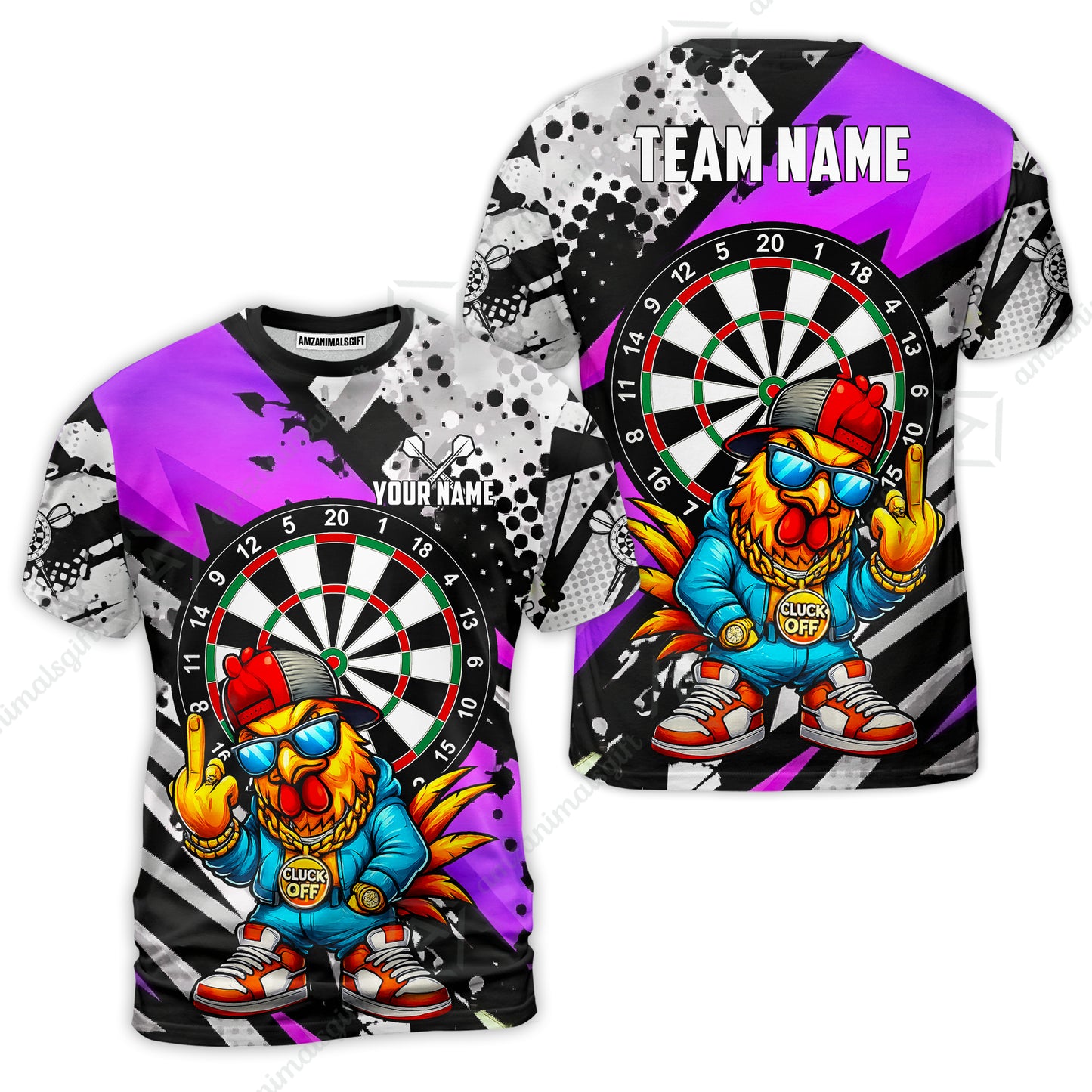 Custom Darts Team Jersey, Personalized Street Rebel Rooster Darts Polo Shirt For Players With Name & Team Name