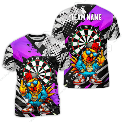 Custom Darts Team Jersey, Personalized Street Rebel Rooster Darts Polo Shirt For Players With Name & Team Name
