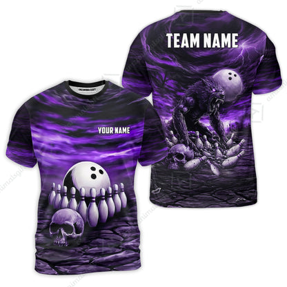 Custom Full Moon Werewolf Bowling Jersey Polo Shirt, Custom Full Moon Werewolf Bowling Jersey Team Shirt For Players With Name & Team Name