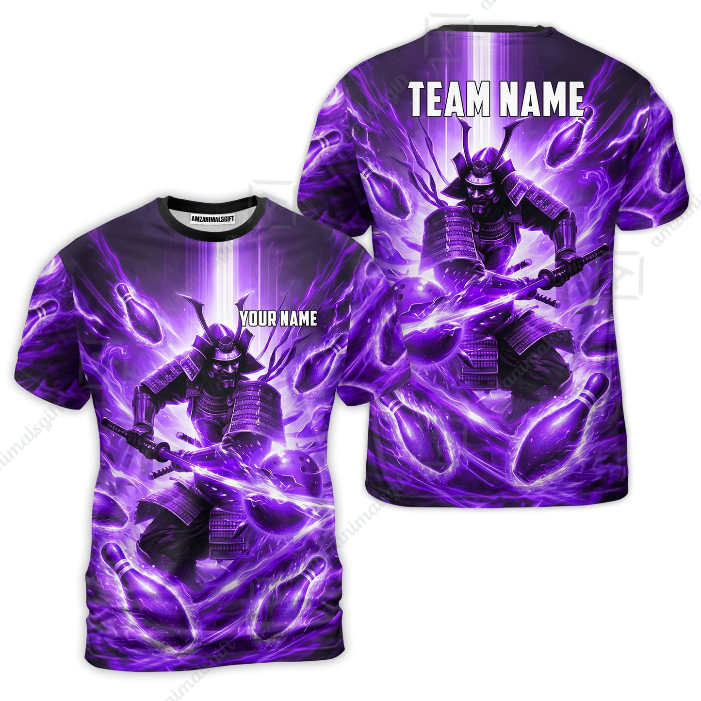 Custom Bowling Jersey Polo Shirt, Japanese Samurai Warrior Bowling, Custom Bowling Jersey Team Shirt For Players With Name & Team Name