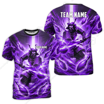 Custom Bowling Jersey Polo Shirt, Japanese Samurai Warrior Bowling, Custom Bowling Jersey Team Shirt For Players With Name & Team Name