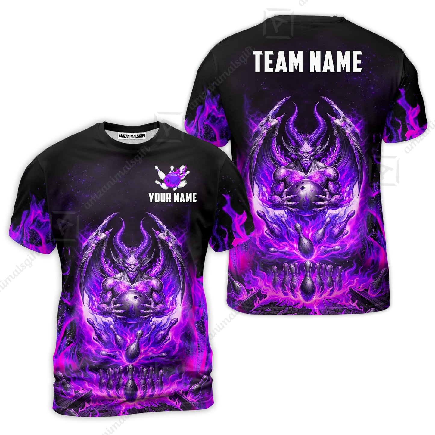 Custom Hellfire Bowling Jersey Polo Shirt, Custom Hellfire Bowling Jersey Team Shirt For Players With Name & Team Name