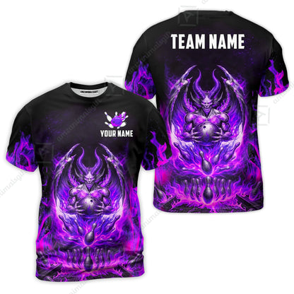 Custom Hellfire Bowling Jersey Polo Shirt, Custom Hellfire Bowling Jersey Team Shirt For Players With Name & Team Name