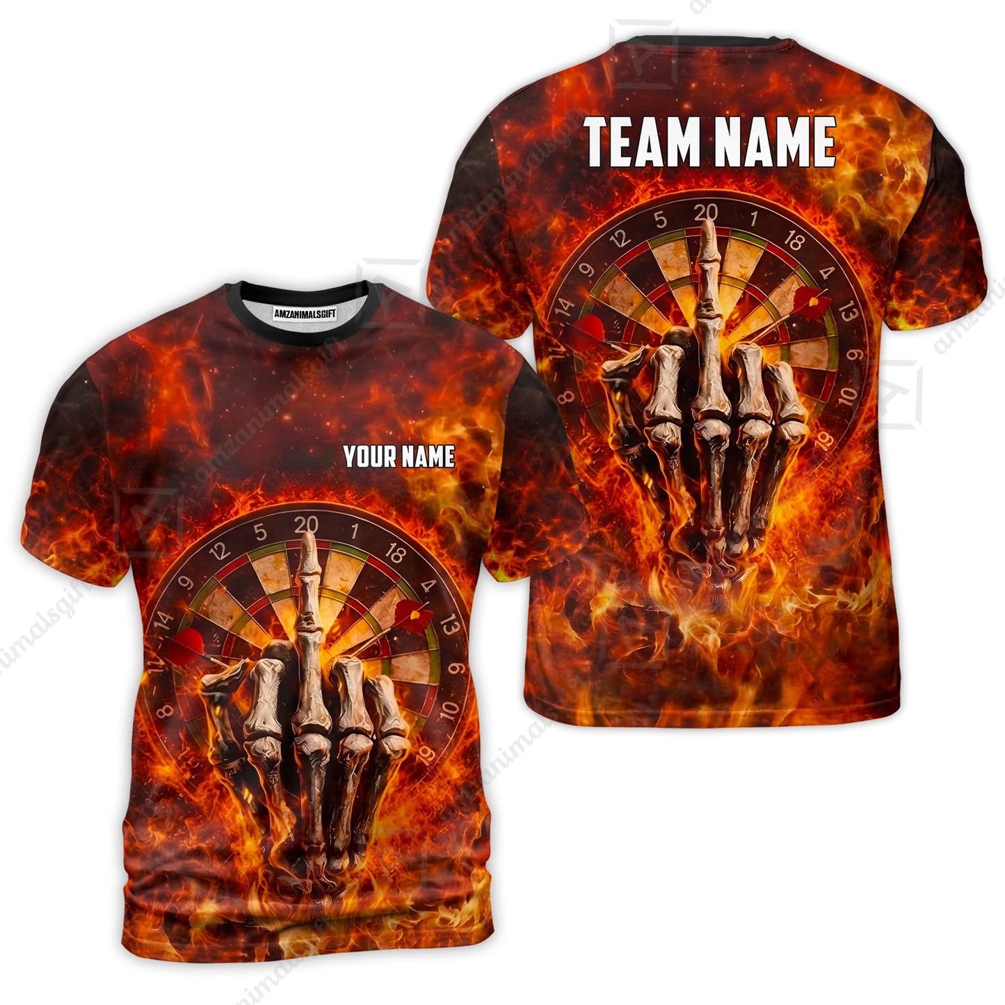 Custom Darts Team Jersey, Personalized Reaper Bullseye Dart Polo Shirt For Players With Name & Team Name