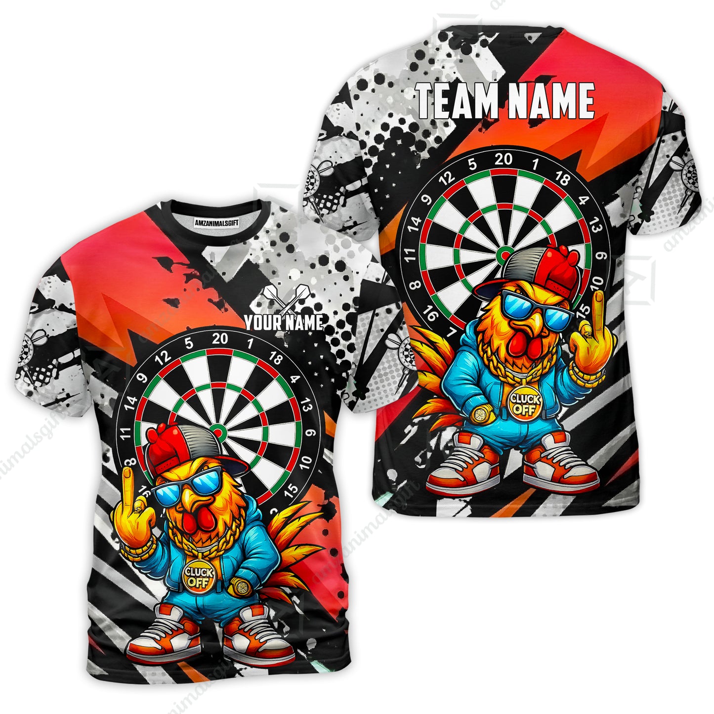 Custom Darts Team Jersey, Personalized Street Rebel Rooster Darts Polo Shirt For Players With Name & Team Name
