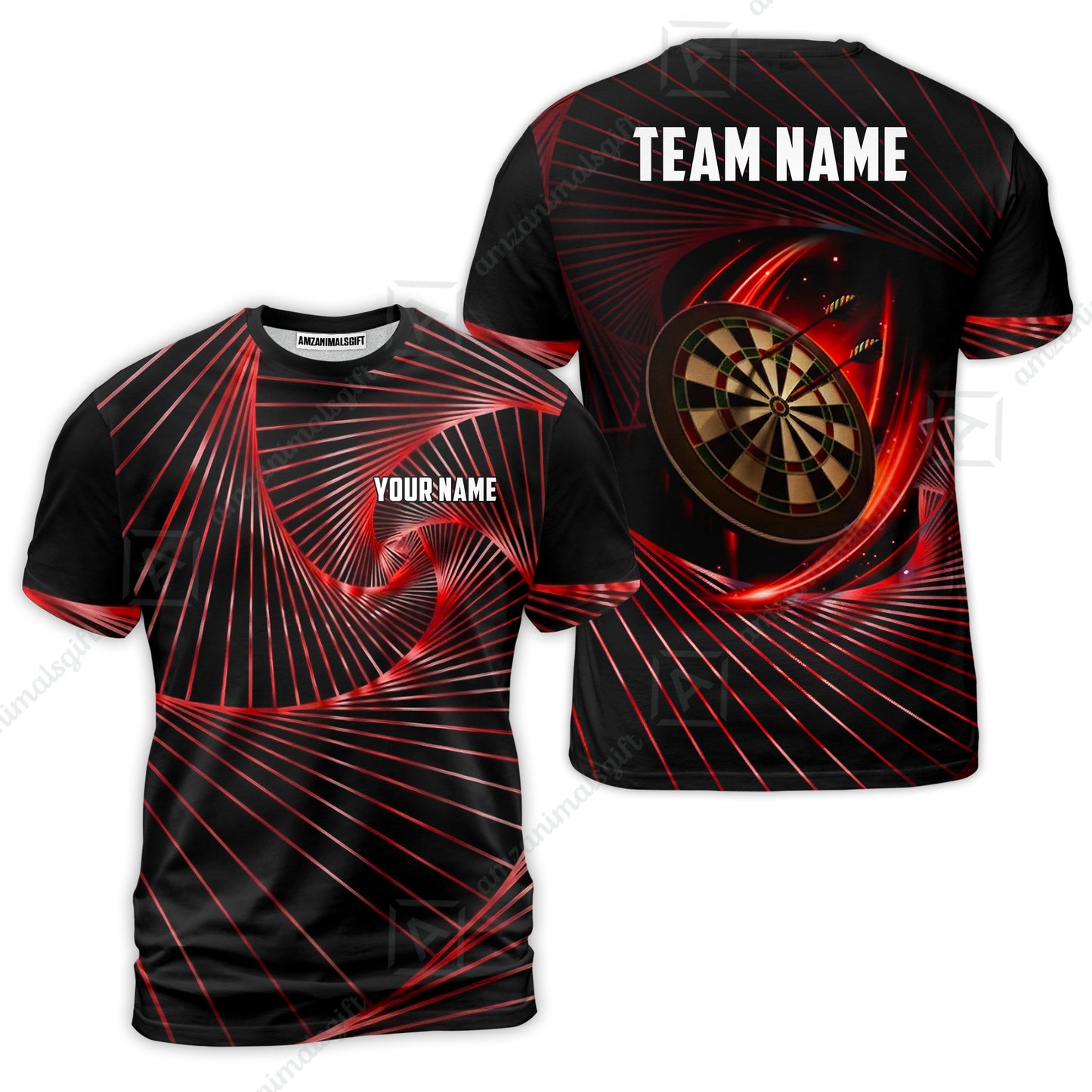 Custom Darts Team Jersey, Personalized Dark Flame Dart Polo Shirt For Players With Name & Team Name