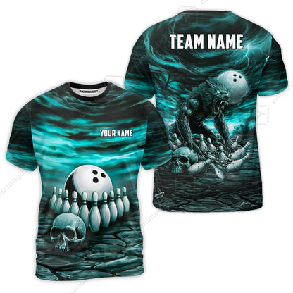 Custom Full Moon Werewolf Bowling Jersey Polo Shirt, Custom Full Moon Werewolf Bowling Jersey Team Shirt For Players With Name & Team Name