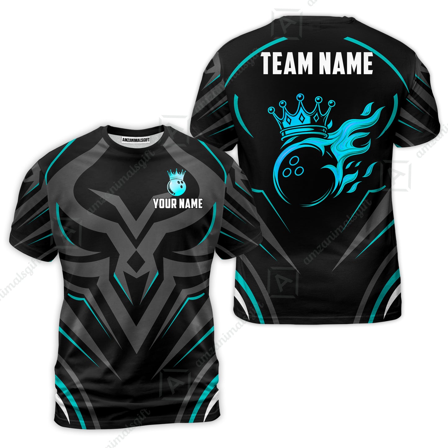 Custom Bowling Jersey Polo Shirt, Crowned Bowling Ball, Custom Bowling Jersey Team Shirt For Players With Name & Team Name