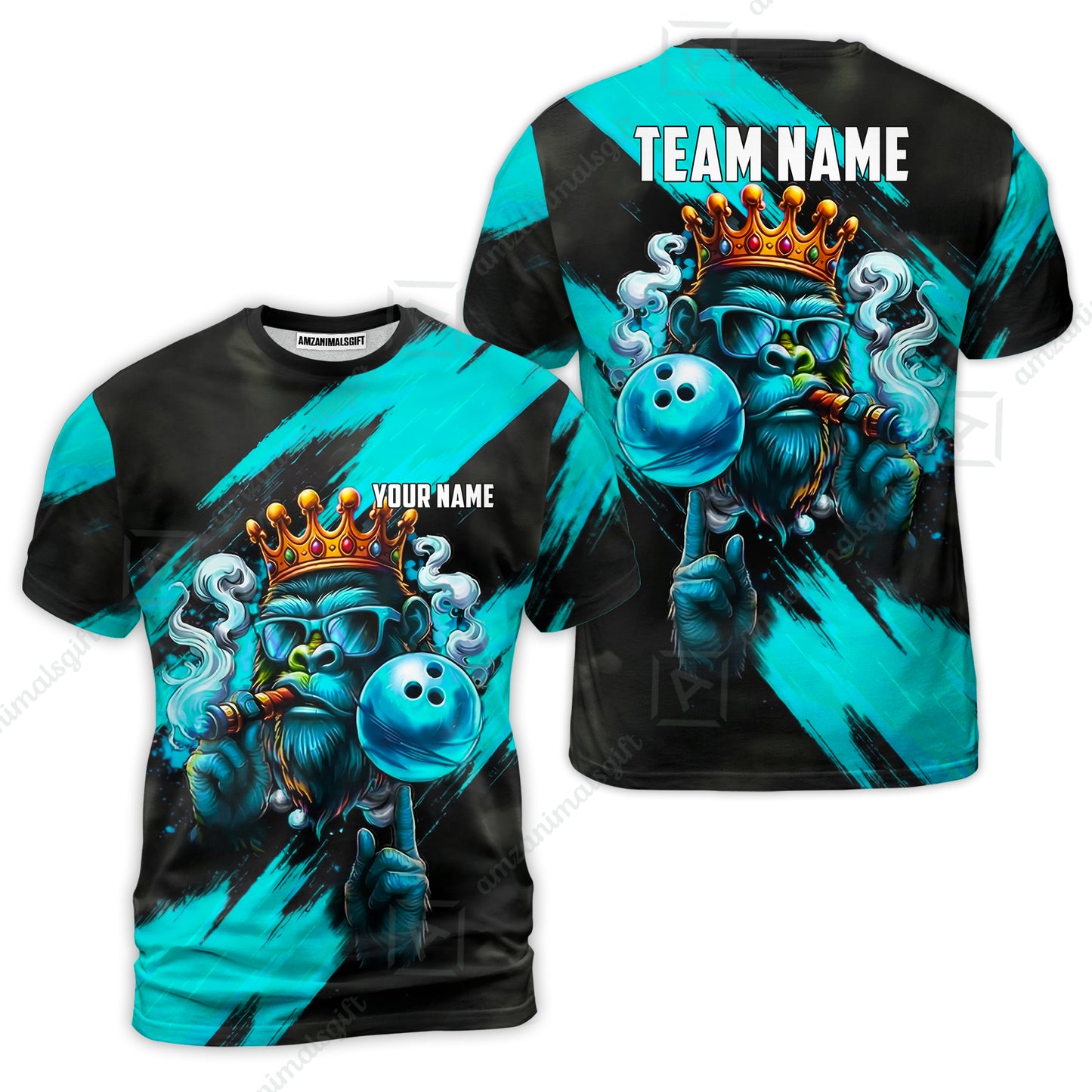 Custom Bowling Jersey Polo Shirt, Gorilla Boss King, Custom Bowling Jersey Team Shirt For Players With Name & Team Name