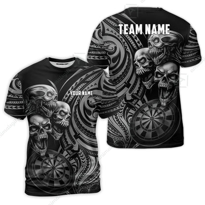 Custom Darts Team Jersey, Personalized Neon Skull Jersey Shirt For Players With Name & Team Name