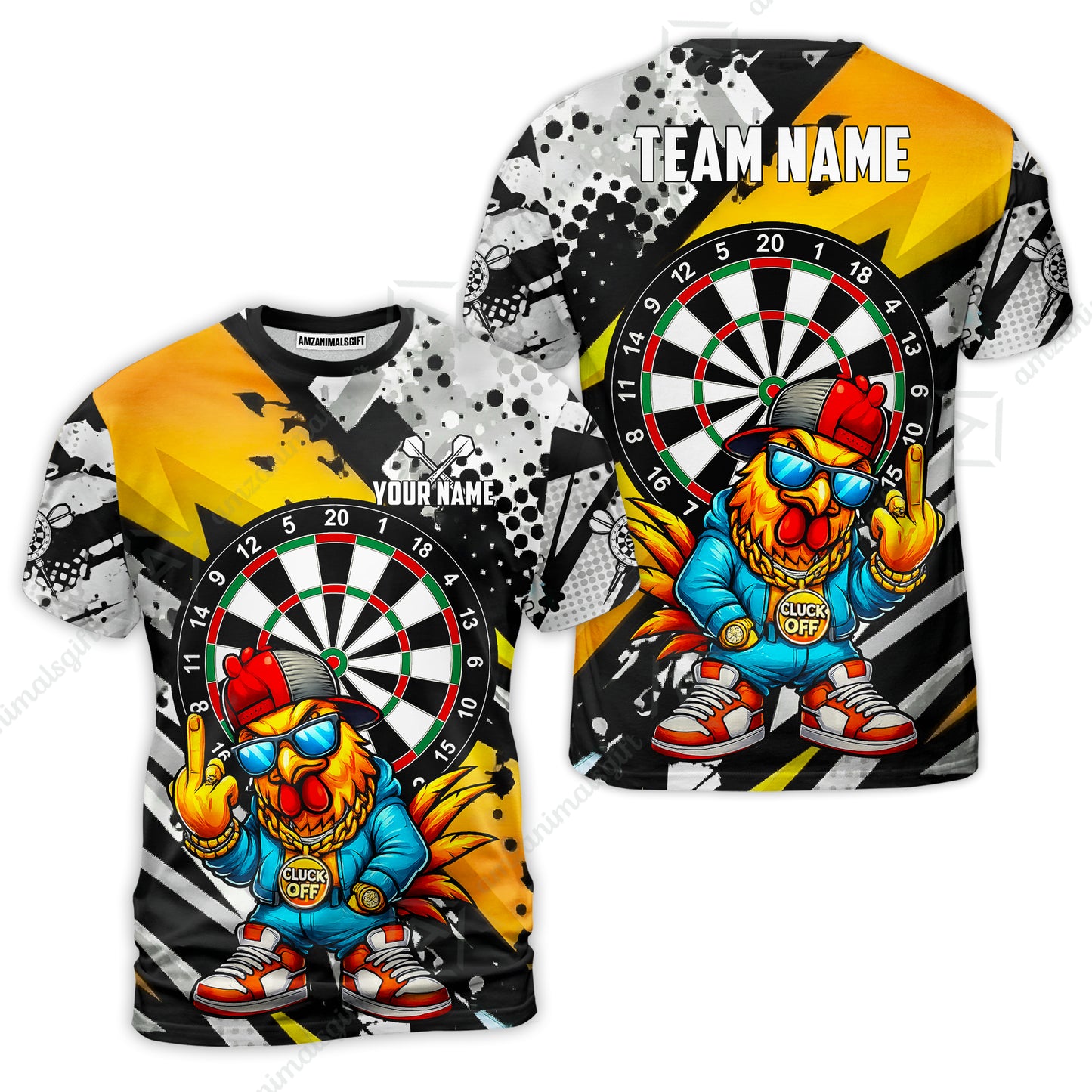 Custom Darts Team Jersey, Personalized Street Rebel Rooster Darts Polo Shirt For Players With Name & Team Name