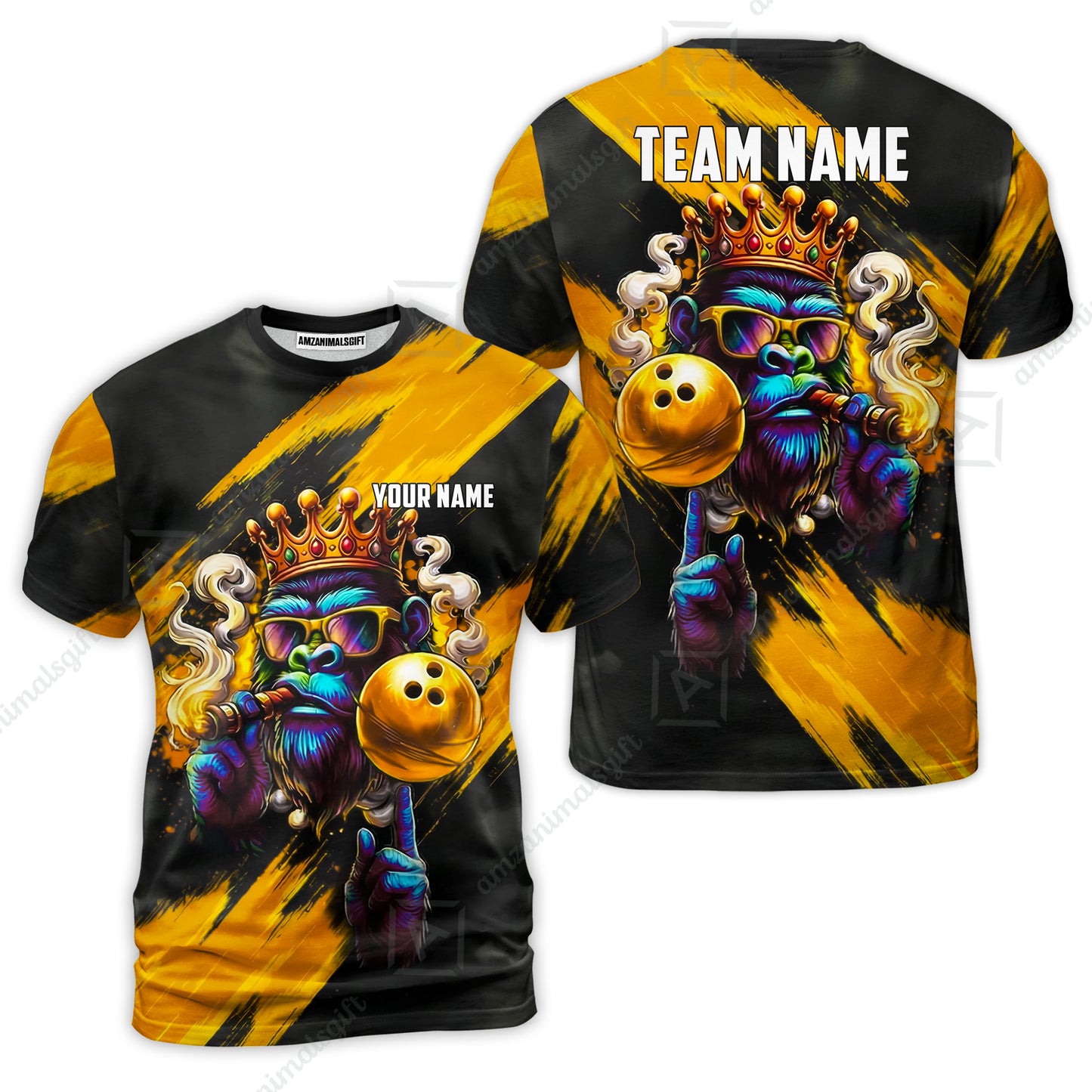 Custom Bowling Jersey Polo Shirt, Gorilla Boss King, Custom Bowling Jersey Team Shirt For Players With Name & Team Name