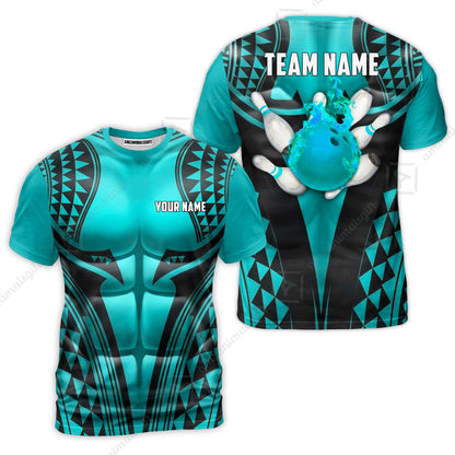 Custom Bowling Jersey Polo Shirt, Polynesian Strike, Custom Bowling Jersey Team Shirt For Players With Name & Team Name