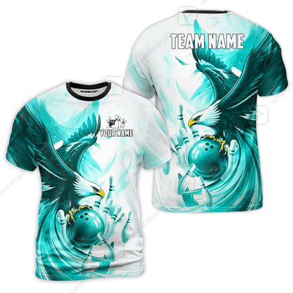 Custom Bowling Jersey Polo Shirt, Soaring Eagle, Custom Bowling Jersey Team Shirt For Players With Name & Team Name