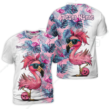 Custom Bowling Jersey Polo Shirt, Tropical Palm Leaves Bowling, Custom Bowling Jersey Team Shirt For Players With Name & Team Name