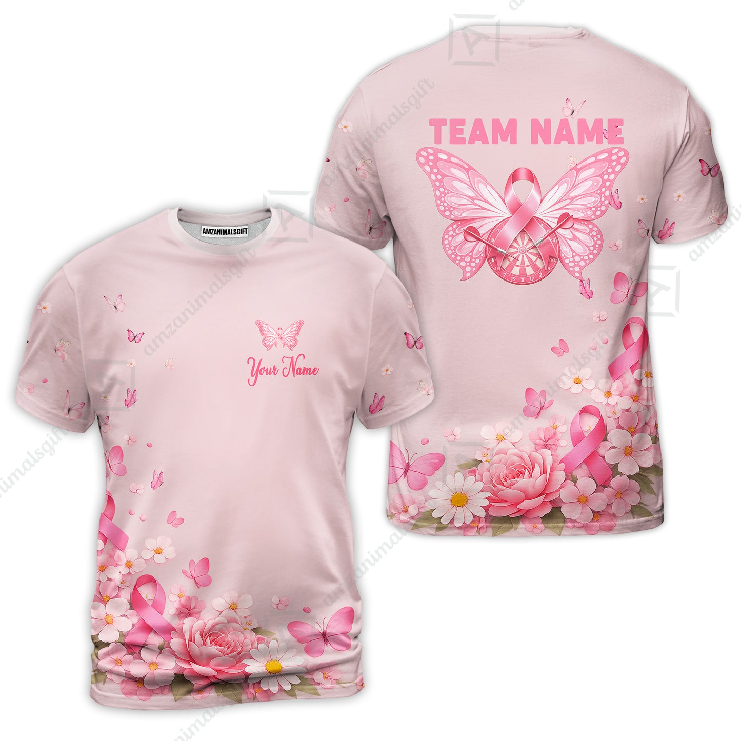 Custom Darts Jersey Polo Shirt, Butterfly Floral Darts, Custom Dart Jersey Team Shirt For Players With Name & Team Name