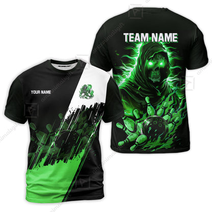 Custom Bowling Jersey Polo Shirt, Glow Reaper Bowling Custom Bowling Jersey Team Shirt For Players With Name & Team Name