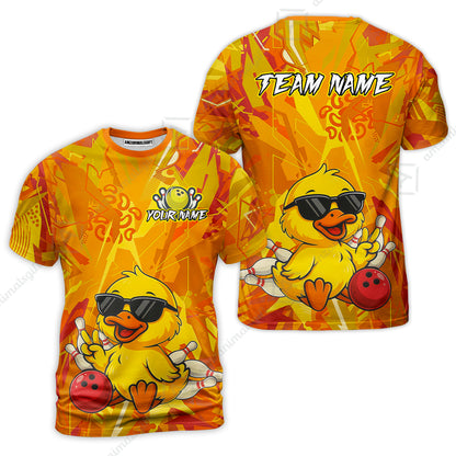 Custom Bowling Jersey Polo Shirt, Duck Strike Energy Bowling, Custom Bowling Jersey Team Shirt For Players With Name & Team Name