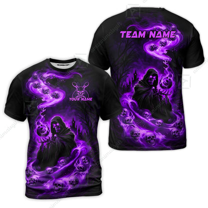 Custom Bowling Jersey Polo Shirt, Fiery Pool Shark, Custom Bowling Jersey Team Shirt For Players With Name & Team Name