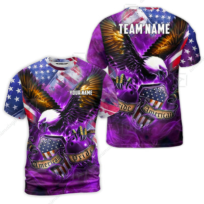 Custom Bowling Jersey Polo Shirt, American Pride Eagle, Personalized Name & Team Name