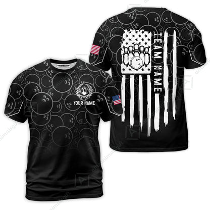 Custom Bowling Jersey Polo Shirt, Vibrant Kelly Ball Pattern Flag, Custom Bowling Jersey Team Shirt For Players With Name and Team Name