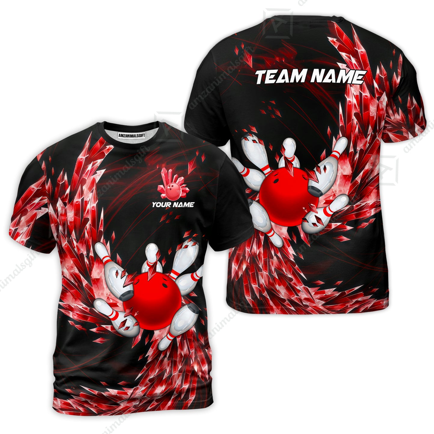 Custom Bowling Jersey Polo Shirt, Crystal Explosion Bowling Custom Bowling Jersey Team Shirt For Players With Name & Team Name