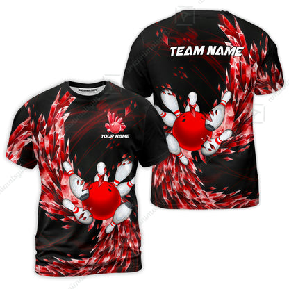 Custom Bowling Jersey Polo Shirt, Crystal Explosion Bowling Custom Bowling Jersey Team Shirt For Players With Name & Team Name