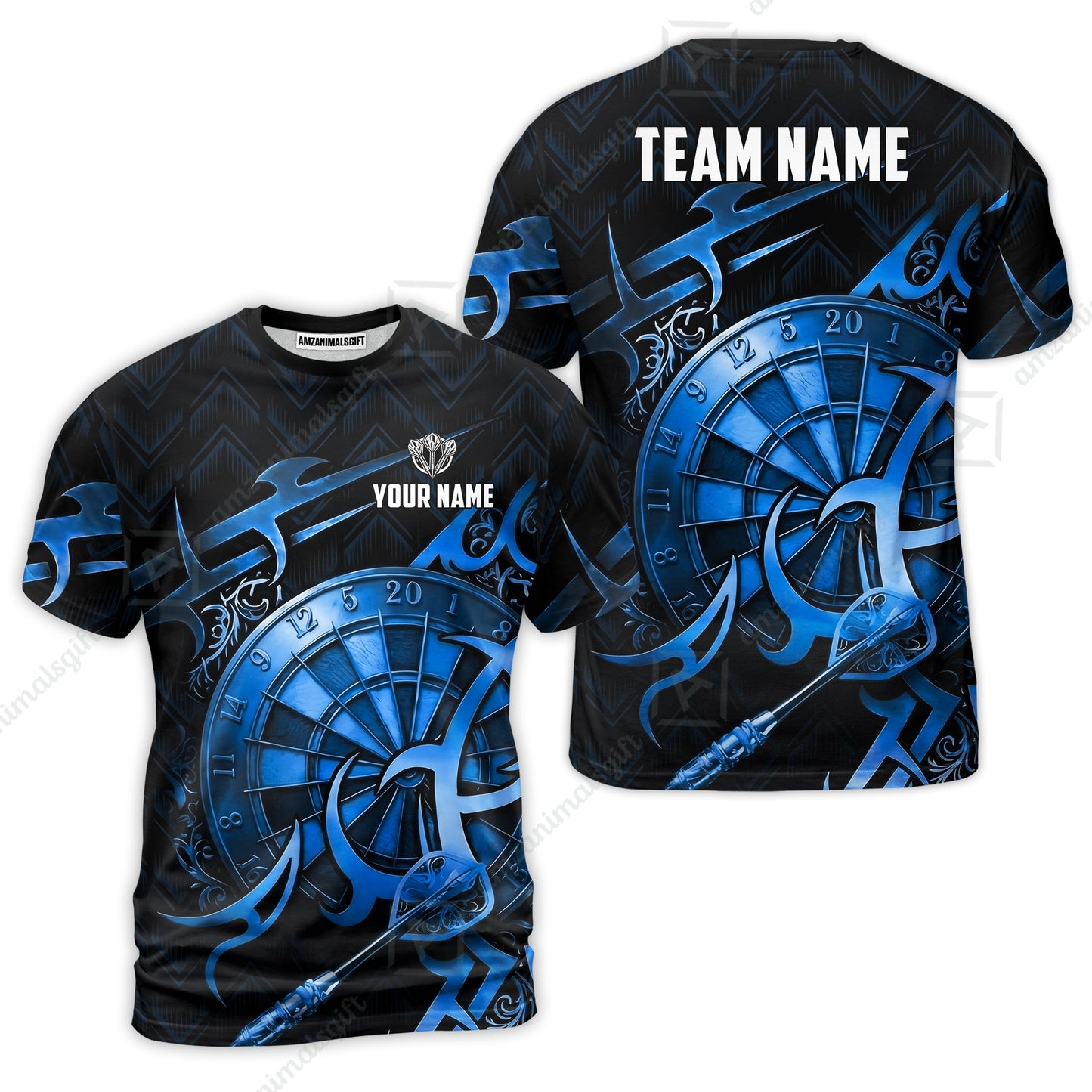 Custom Darts Jersey Polo Shirt, Tribal Darts & Mechanical Inferno, Custom Dart Jersey Team Shirt For Players With Name & Team Name