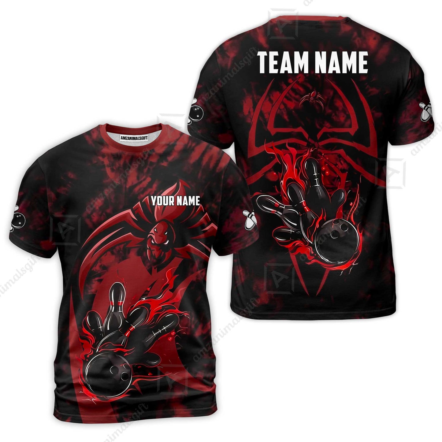 Custom Bowling Jersey Polo Shirt, Neon Venom Spider Monster, Custom Bowling Jersey Team Shirt For Players With Name and Team Name
