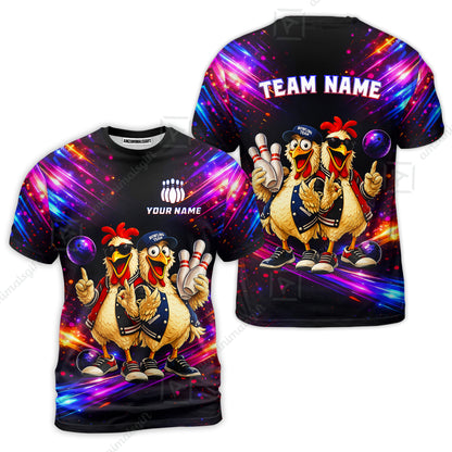 Custom Bowling Jersey Polo Shirt, Cool Roosters Bowling, Custom Bowling Jersey Team Shirt For Players With Name & Team Name