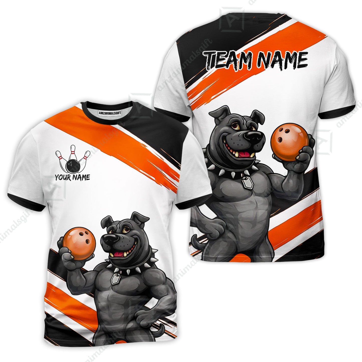 Custom Bowling Jersey Polo Shirt, Badass Dog Bowling Custom Bowling Jersey Team Shirt For Players With Name & Team Name