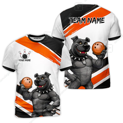 Custom Bowling Jersey Polo Shirt, Badass Dog Bowling Custom Bowling Jersey Team Shirt For Players With Name & Team Name
