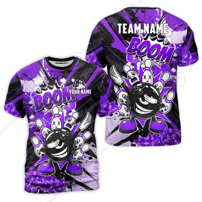 Custom Bowling Jersey Polo Shirt, Dabbing Cartoon Monster, Custom Bowling Jersey Team Shirt For Players With Name & Team Name