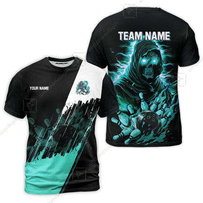 Custom Bowling Jersey Polo Shirt, Glow Reaper Bowling Custom Bowling Jersey Team Shirt For Players With Name & Team Name