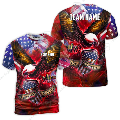 Custom Bowling Jersey Polo Shirt, American Pride Eagle, Personalized Name & Team Name