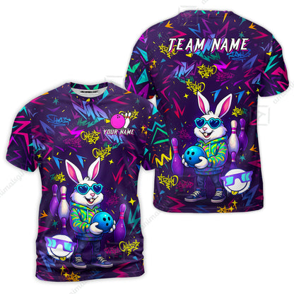 Custom Hip Hop Rabbit Bowling Jersey Polo Shirt, Custom Hip Hop Rabbit Bowling Jersey Team Shirt For Players With Name & Team Name