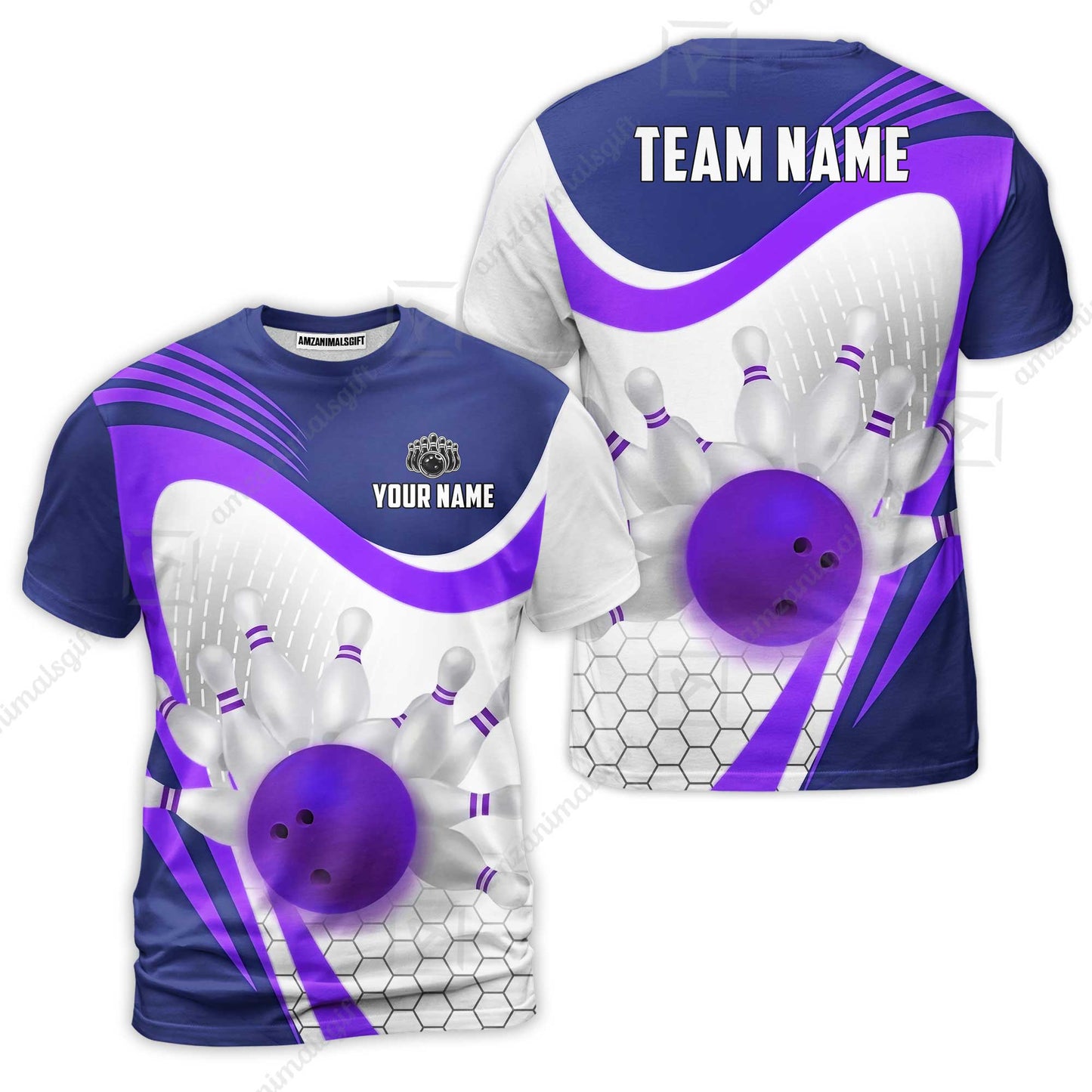 Custom Bowling Jersey Polo Shirt, Geometric Streamline & Fresh Mint, Custom Bowling Jersey Team Shirt For Players With Name & Team Name