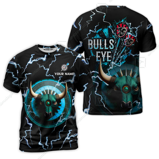 Customized Darts T-Shirt, Bullseye Dartboard, Personalized Name Darts And Bull T-Shirt For Men - Perfect Gift For Darts Lovers, Darts Players