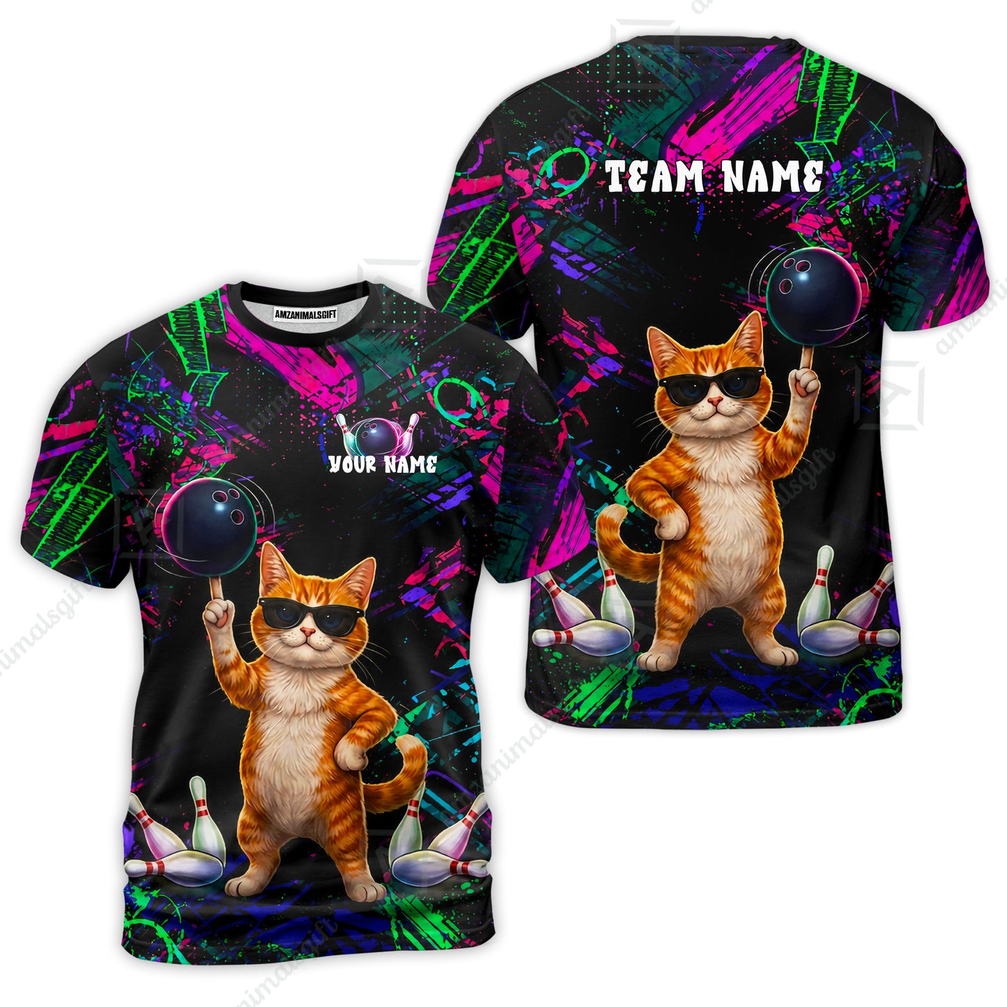 Custom Bowling Jersey Polo Shirt, Cool Cat Roller, Custom Bowling Jersey Team Shirt For Players With Name and Team Name