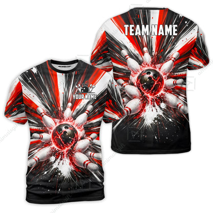 Custom Bowling Jersey Polo Shirt, Electric Burst Explosion, Custom Bowling Jersey Team Shirt For Players With Name and Team Name