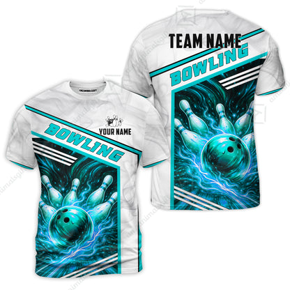 Custom Bowling Jersey Polo Shirt, Retro Racing & Fire Strike, Custom Bowling Jersey Team Shirt For Players With Name & Team Name