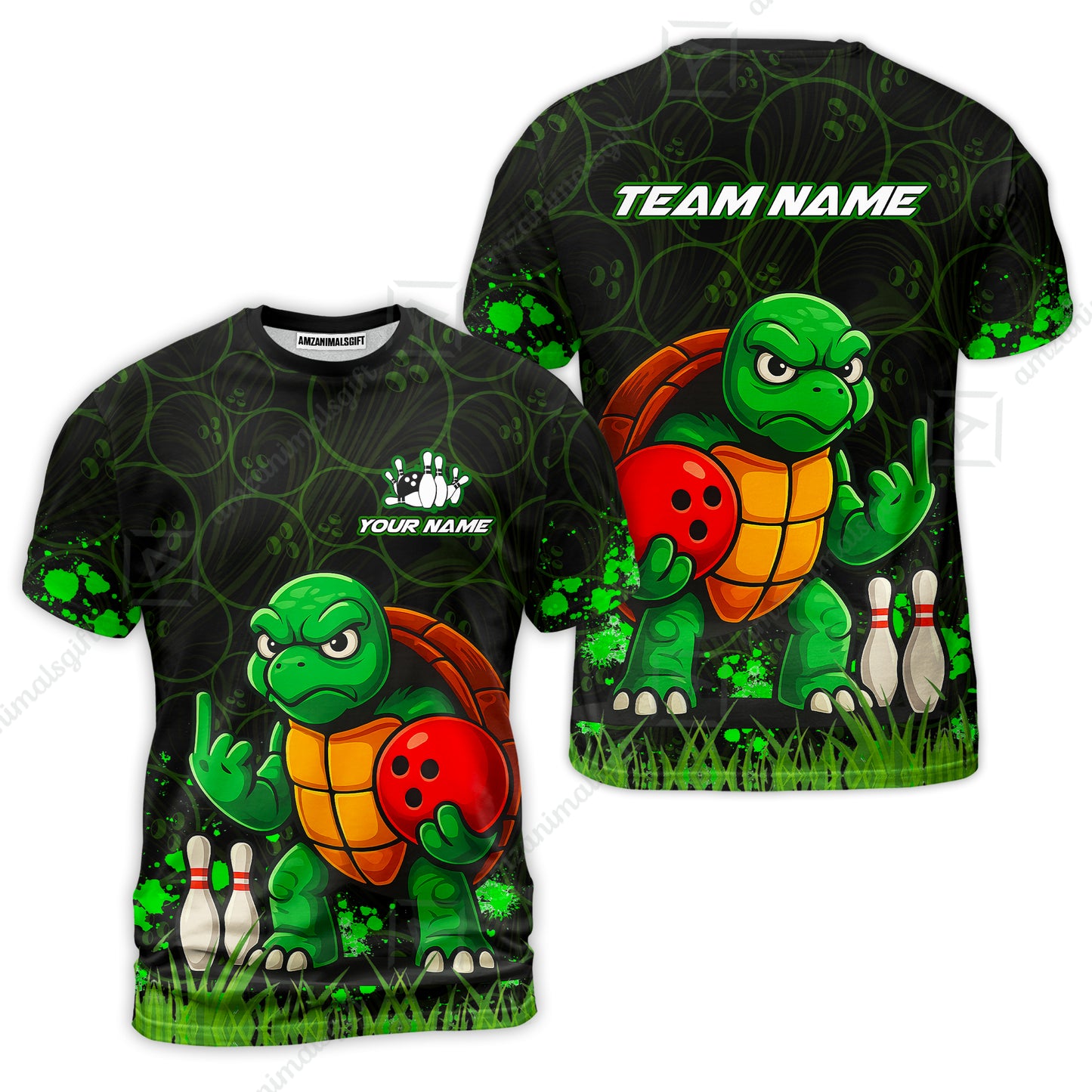 Customized Bowling Unisex Polo Shirt, Bowling Ninja Turtle, Bowling Uniform - Personalized Name And Team Name