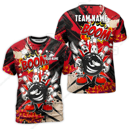 Custom Bowling Jersey Polo Shirt, Dabbing Cartoon Monster, Custom Bowling Jersey Team Shirt For Players With Name & Team Name